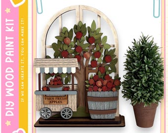 Apple Orchard Trio Arch Window/Door Insert – DIY Wood Paint Kit