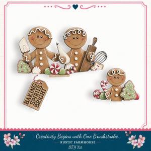 Interchangeable Flower Basket Gingerbread Inserts Christmas Craft Kit Paint Your Own Decor