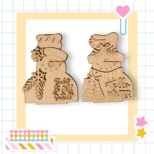 Winter Snowmen Shelf Sitters | DIY Hello Winter & Baby It’s Cold Outside | Holiday Wood Craft Kit