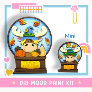 Fall Moose Insert for Snow Globe DIY Interchangeable Decor