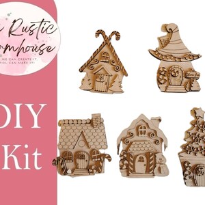 Christmas Village DIY Kit Gingerbread Village Whimsical Christmas Craft Kit Holiday Shelf Decor afbeelding 7