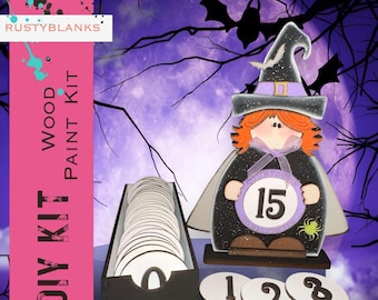 DIY Unpainted Witch Countdown with Storage Box – Halloween Countdown Kit