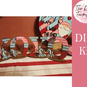 Letras de pie vintage XOXO para San Valentín hechas a mano