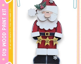 Standing Santa Claus Shelf Sitter DIY Wooden Blank Kit