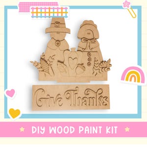 DIY Thanksgiving Window Box Inserts: Unfinished Wood Blanks Decor Kit