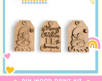 DIY Elf Christmas Tag Ornament: Unpainted MDF, Ready to Paint