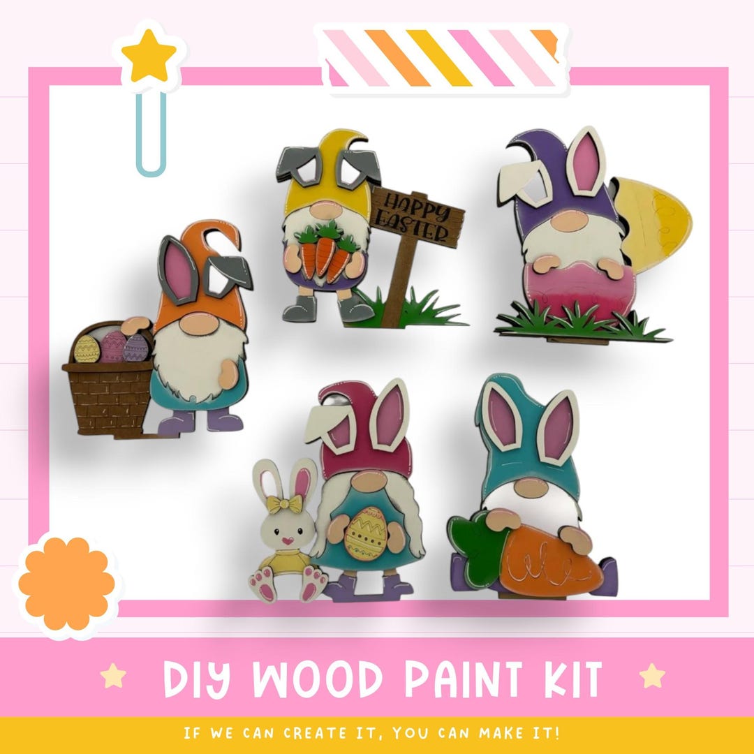 Standing Easter Bunny Gnomes - Set of 5 - Etsy