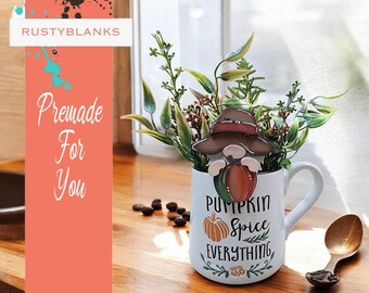 Porte-tasse gnome d'automne : Décoration citrouille, accessoire cadeau