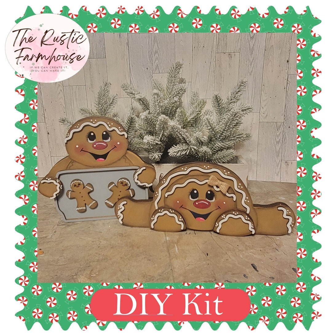 DIY Chunky Boy and Girl Gingerbread, Wood Craft Kit, Gingerbread Decor ...