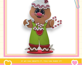 DIY Gingerbread Boy Wood Paint Kit: Holiday Craft Project