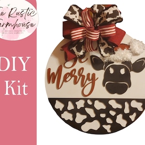 Christmas Be Merry Cow Door Hanger DIY