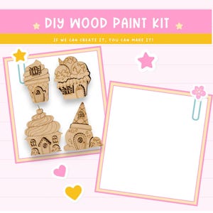 Ice Cream House DIY Kit – Summer Paintable Wood Decor