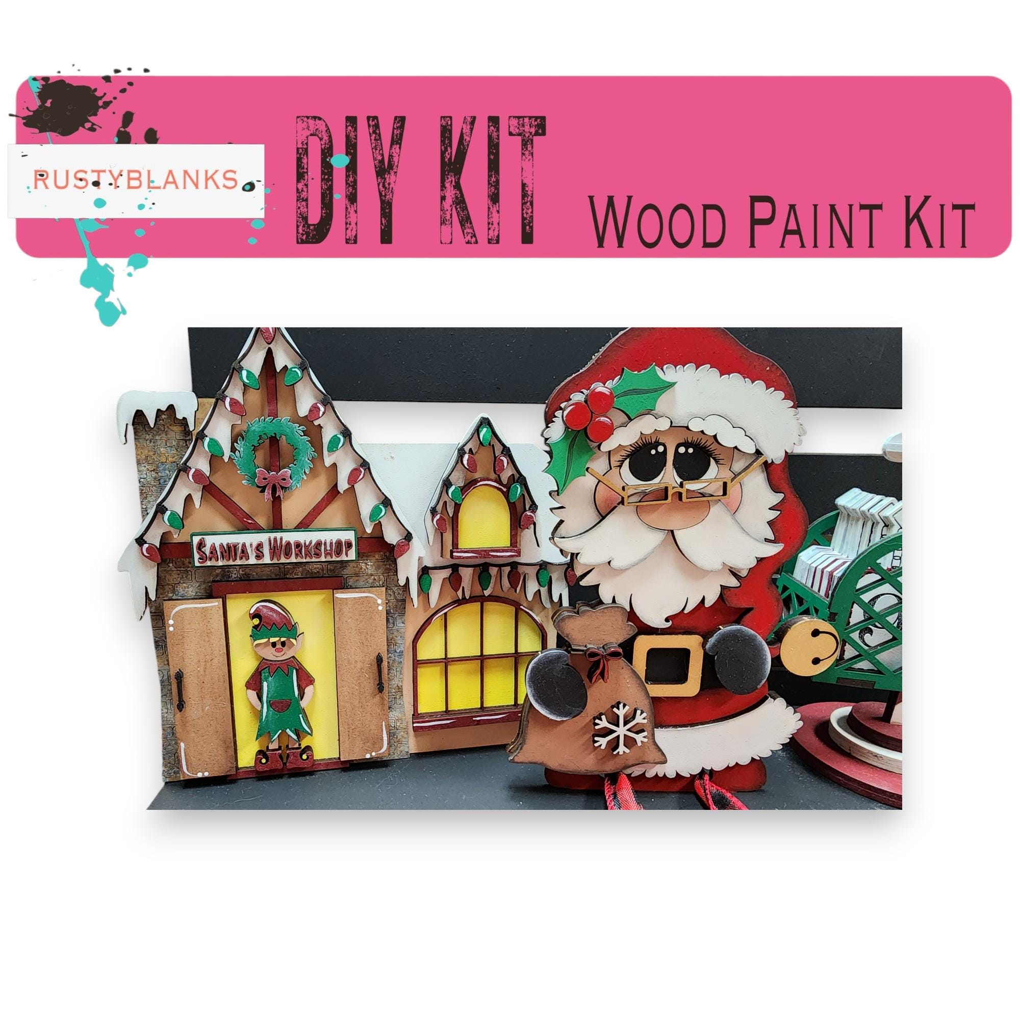 Santa Insert Interchangeable Inserts for Bench Style Display, Christmas Santa ...