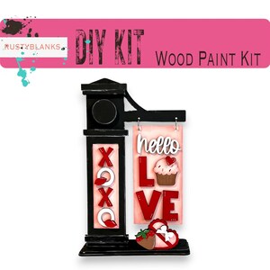 Valentines Day Hello Love Interchangeable Signs with Insert , Mini Interchangeable Posts