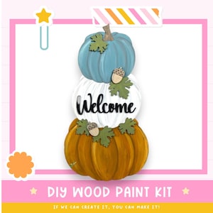 Colgador de puerta con forma de calabaza apilada, decoración de otoño, colgador de puerta de bienvenida