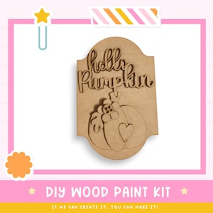 Easel Interchangeable insert &quot;Hello Pumpkin&quot; Sign - Interchangeable Easel Kit – Shelf Sitter