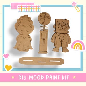 Halloween and Frankenstein Bride Shelf Sitter DIY Kit
