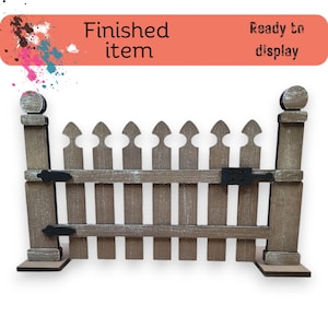 Picket Fence Interchangeable Shelf Sitter for Mini Banners - Hand Painted
