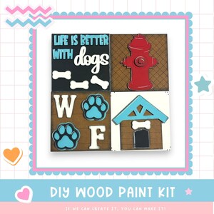Dog Interchangeable Tiles For The Leaning Ladder and other Interchangeable Bases DIY Kit