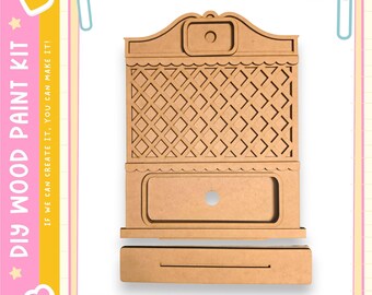 Interchangeable Cottage Cabinet Shelf Sitter, DIY Wood Kit, Tiered Tray Display Stand, Banner Holder, Farmhouse Decor Base