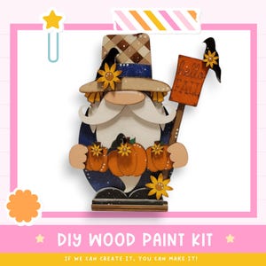 Fall Scarecrow Gnome DIY wood kit shelf sitter home decor wooden blanks