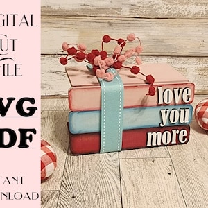 Stacked Books SVG: Interchangeable Faux Books Laser Cut File (Digital Download)