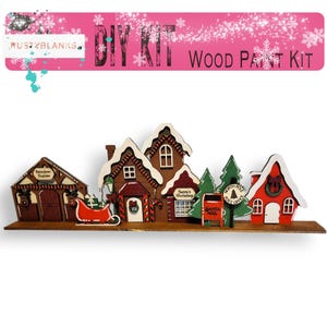 DIY Standing Christmas Village: Santa&#39;s Wood House Decor (18x6&quot;)