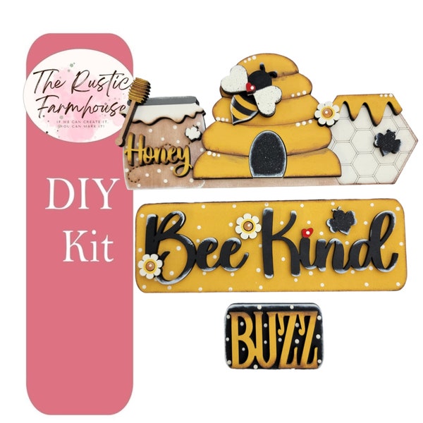 Interchangeable Farmhouse Bee Kind Insert,  Seasonal Truck, DIY Truck Kit, Interchangeable Farmhouse Truck  DIY Kit, Truck Insert