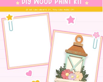 DIY Floral Lantern Insert: Unfinished Laser Cut Wood Decor