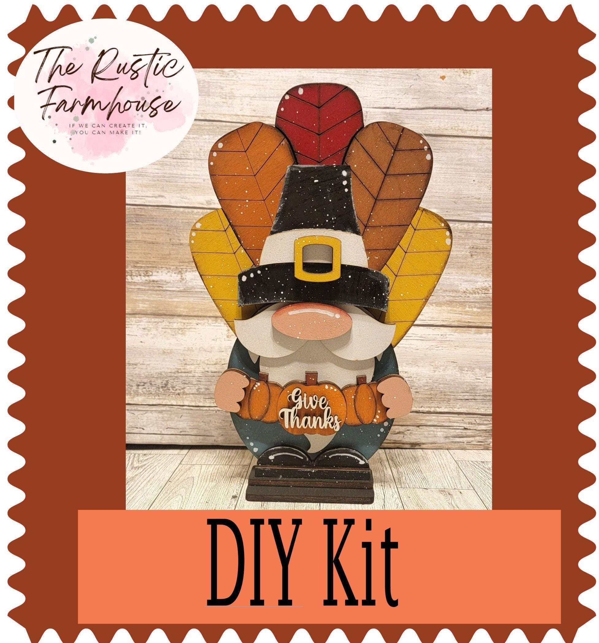 DIY Thanksgiving Turkey Gnome Wood Kit: Unfinished Shelf Sitter - Etsy