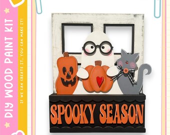 DIY Interchangeable Window Box Inserts: Halloween Spooky Season Wood Blanks