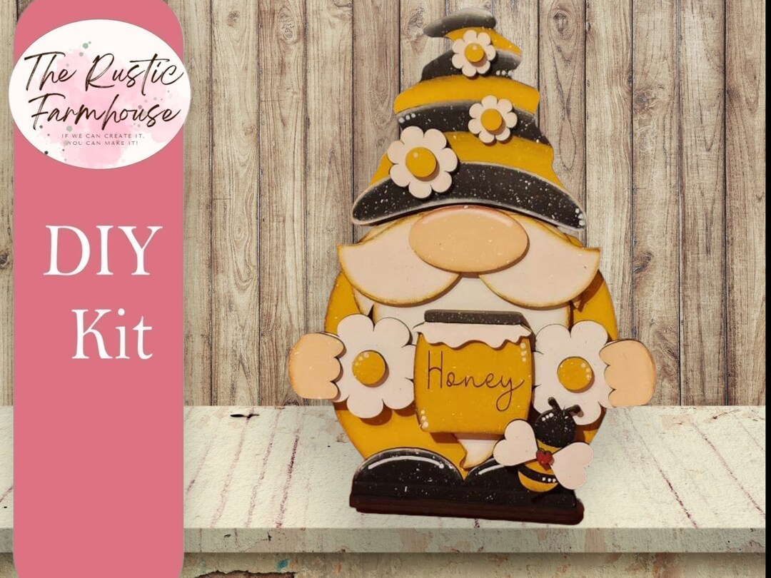 Bee Gnome Shelf Sitter: DIY Tiered Tray Decor Kit - Etsy