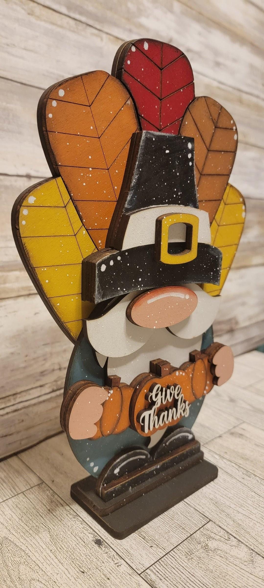 DIY Thanksgiving Turkey Gnome Wood Kit: Unfinished Shelf Sitter - Etsy