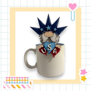 Uncle Sam Gnome Mug Hugger: Patriotic Gift Topper