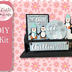 Chillin&#39; Out Penguin Decor: Unfinished DIY Wood Kit