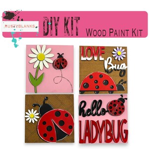 Ladybug Interchangeable Tiles For The Leaning Ladder and other Interchangeable Bases DIY Kit