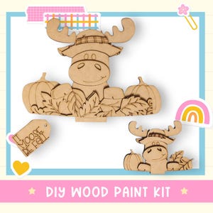 Fall Moose Basket Insert: DIY Wood Craft Kit