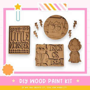 Halloween Little Monsters Tiered Tray Set-Diy Kit
