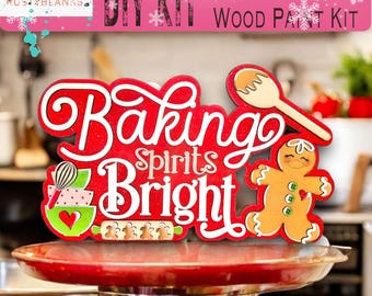 DIY Baking Spirits Bright Christmas Shelf Sitter, Wood Paint Kit