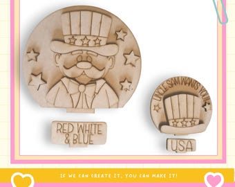 Uncle Sam Snow Globe Insert: DIY Wood Paint Kit