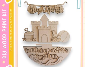 Summer Beach Sign Insert - Interchangeable for Round or Tag Bases