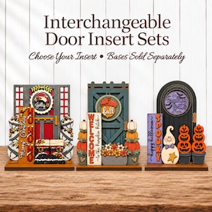 Inserts for our Interchangeable Door Wood Kit – Craftsman, Barn or Arch Doors - Tiered Tray Decor Base with Porch