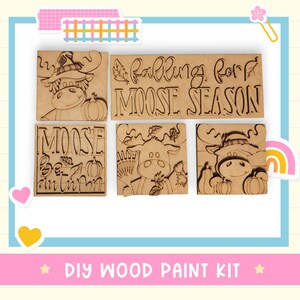 Fall Moose Interchangeable Tiles For The Leaning Ladder and other Interchangeable Bases DIY Kit