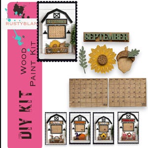 September 2026 Barn Calendar Insert Set, DIY Wood Banks, Interchangeable Calendar