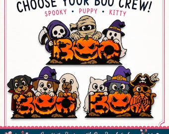 Kit de bricolaje para caja de luz de Halloween BOO Letrero luminoso Decoración espeluznante de perro, gato y fantasma