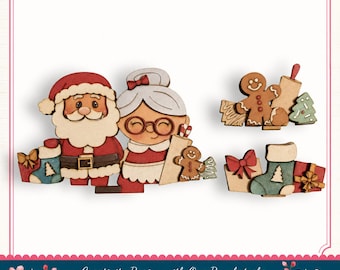 Interchangeable Flower Basket Christmas Inserts Santa Gingerbread DIY Craft Kit Paint Your Own Decor