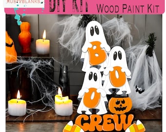 Kit de madera fantasma de Boo Crew: Estantería de Halloween