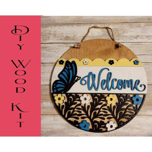 Toodle Lou Designs Butterfly Wooden Door Hanger
