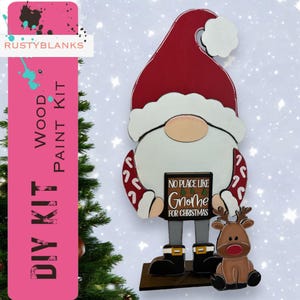 DIY Christmas Gnome Kit: Interchangeable Santa & Reindeer, Unfinished