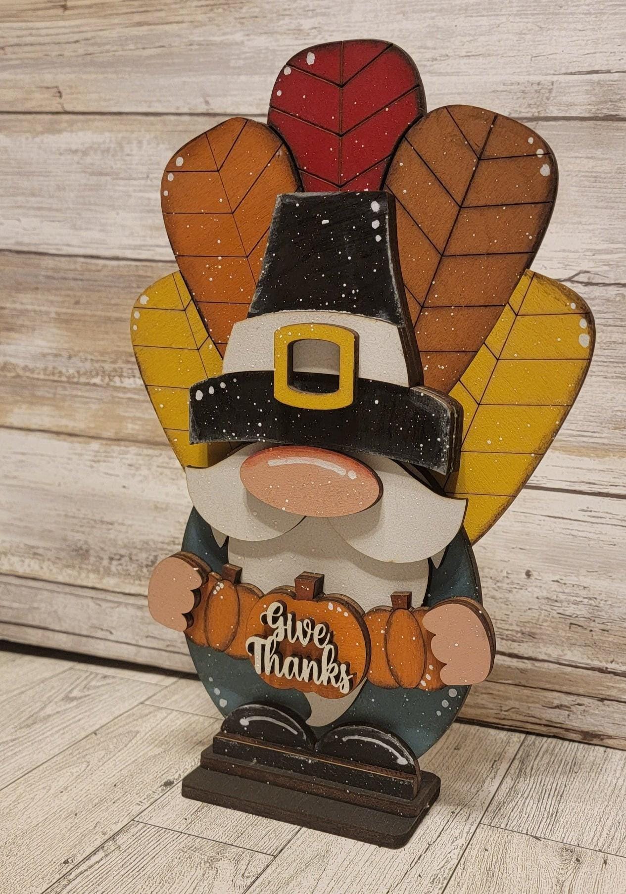 DIY Thanksgiving Turkey Gnome Wood Kit: Unfinished Shelf Sitter - Etsy